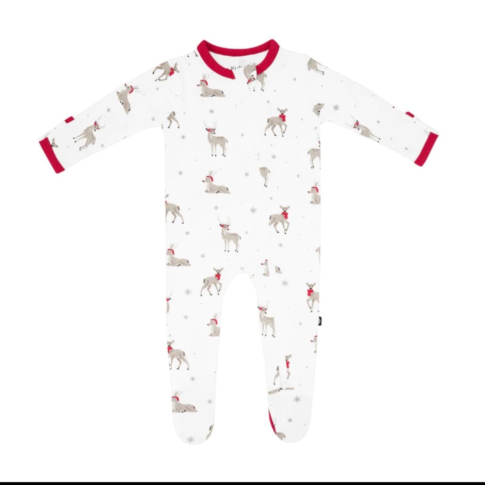 Kyle Christmas Cloud Deer Zipper Footie 3-6 month